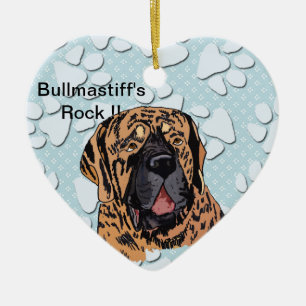 Bullmastiff's Rock! - Brindle Face Keramisch Ornament