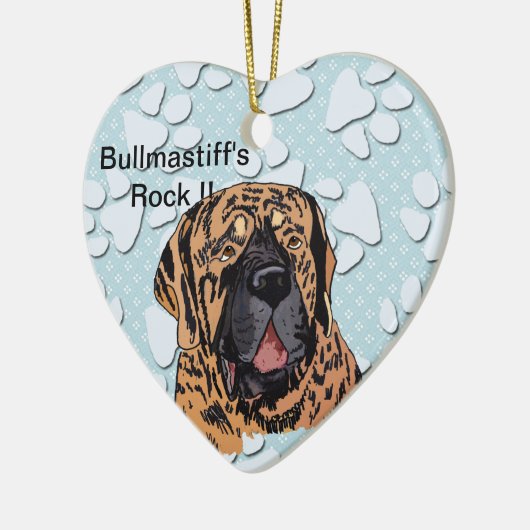 Bullmastiff's Rock! - Brindle Face Keramisch Ornament (Links)
