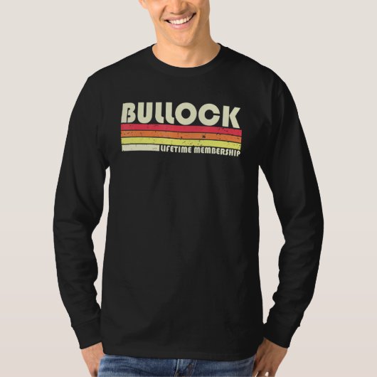 Bullock Surname Retro 80s 90s Birthday Reu T-shirt (Voorkant)