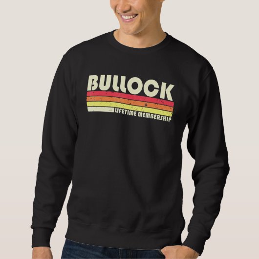Bullock Surname Retro 80s 90s Birthday Reu Trui (Voorkant)