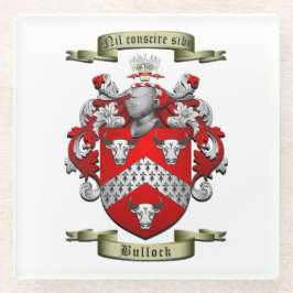 Bullock wapenschild glazen onderzetter