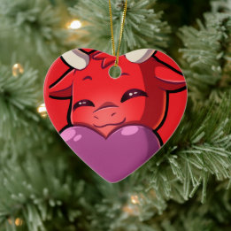 Bullpew-Chat Liefde Keramisch Ornament