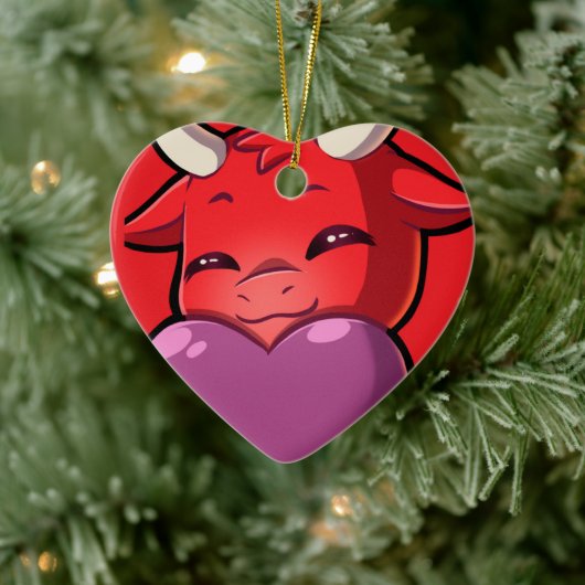 Bullpew-Chat Love Keramisch Ornament (Boom)