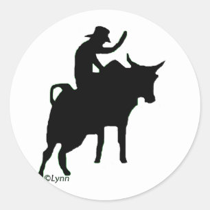 Bullrider 2 ronde sticker