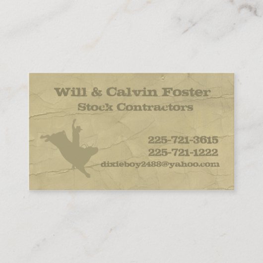Bullrider Calling Card Visitekaartje (Voorkant)