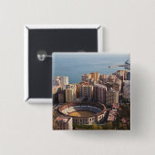 Bullring en haven van La Malagueta Vierkante Button 5,1 Cm (Voorkant /achterkant)