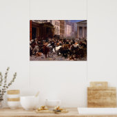 Bulls and Beren in the Market, 1879 Poster (Keuken)