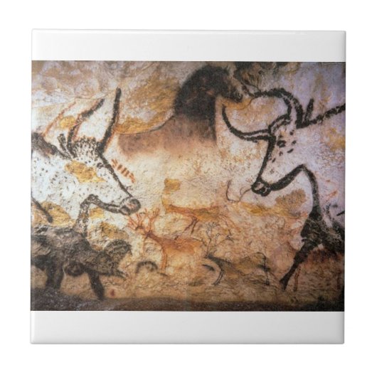 Bulls Buffalo Cave Painting Tegeltje (Voorkant)