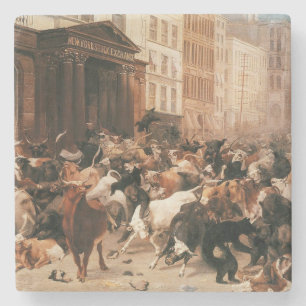 Bulls en Beren op de beurs (W.H. Beard) Stenen Onderzetter