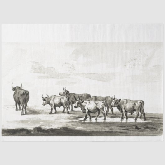 Bulls Ephemera Decoupage  Boerderij Koe Tissuepapier (Voorkant)