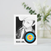 Bulls Eye 40th Birthday Custom Photo Invitation Kaart (Staand voorkant)