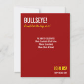 Bulls Eye 40th Birthday Custom Photo Invitation Kaart (Achterkant)