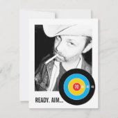 Bulls Eye 70th Birthday Invitation Target Kaart (Voorkant)