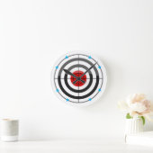 Bulls Eye Blue Star Ronde Klok (Huis)