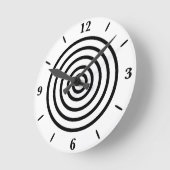 Bulls Eye Circle Rings Zwart-wit Design Art Ronde Klok (Hoek)