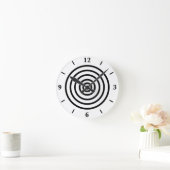 Bulls Eye Circle Rings Zwart-wit Design Art Ronde Klok (Huis)