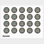 Bulls-eye Dartboard 3d Monogram Dart Bruiloft Favo Ronde Sticker (Vel)