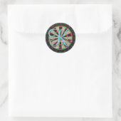 Bulls-eye Dartboard 3d Monogram Dart Bruiloft Favo Ronde Sticker (Tas)