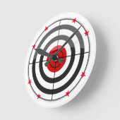 Bulls Eye Red Star Ronde Klok (Hoek)