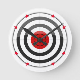 Bulls Eye Red Star Ronde Klok