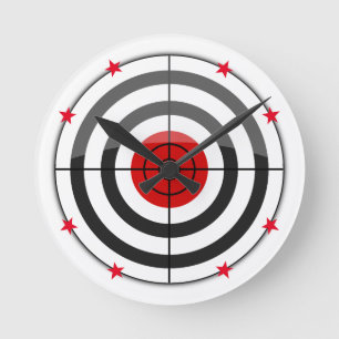 Bulls Eye Red Star Ronde Klok