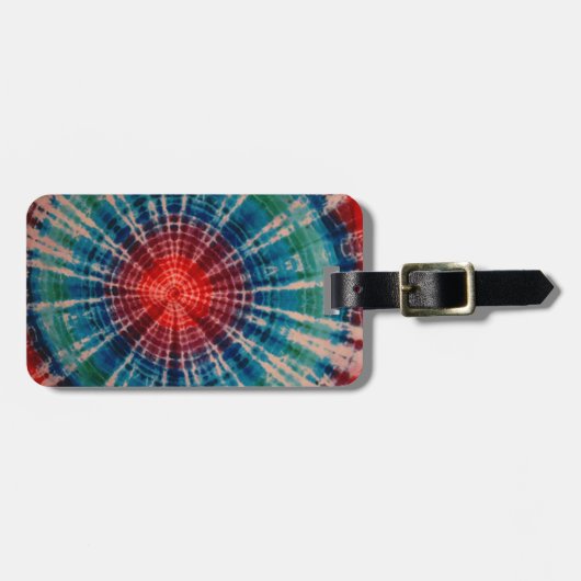 Bulls Eye Tie Dye Uniek Bagagelabel (Voorkant horizontaal)