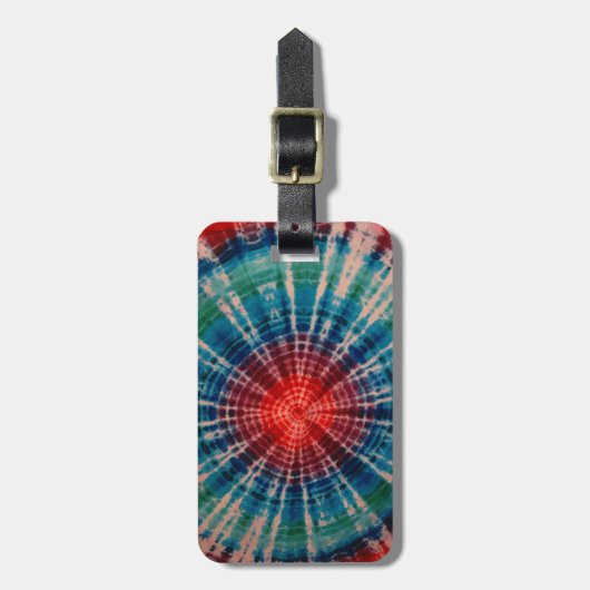 Bulls Eye Tie Dye Uniek Bagagelabel (Voorkant verticaal)