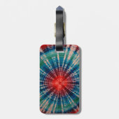 Bulls Eye Tie Dye Uniek Bagagelabel (Achterkant verticaal)
