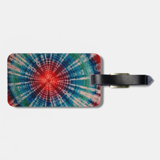 Bulls Eye Tie Dye Uniek Bagagelabel (Achterkant horizontaal)