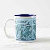 Bull's Head Majolica Geïnspireerde Art Coffee-Mok Tweekleurige Koffiemok (Links)