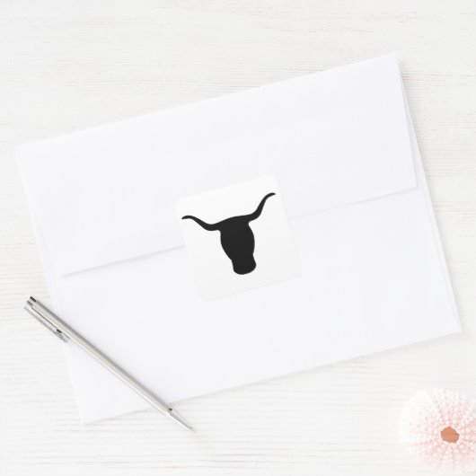 Bull's Head Vierkante Sticker (Envelop)