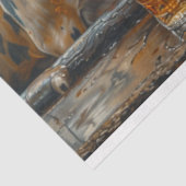 Bulls-Koeien in een Westerne Saloon Decoupage Tissuepapier (Detail)