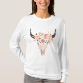 Bullschedel met bloemkroon t-shirt (Voorkant)