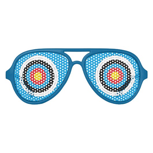Bullseye Archery Target Party Aviator Zonnebril (Voorkant)