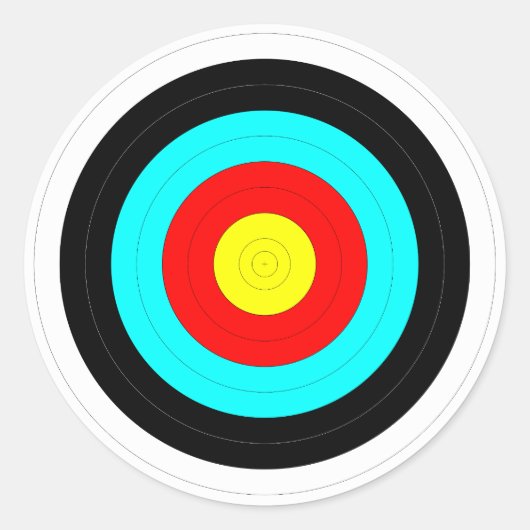 Bullseye Archery Target Ronde Sticker (Voorkant)