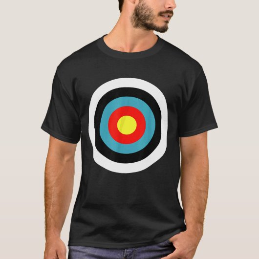 Bullseye Body Target Archery Shooter Funny T-shirt (Voorkant)