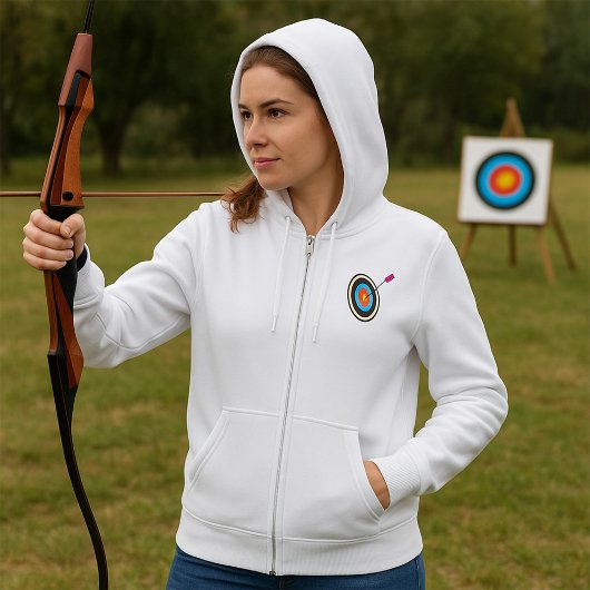 Bullseye boogschieten doel met pijl raken centrum hoodie