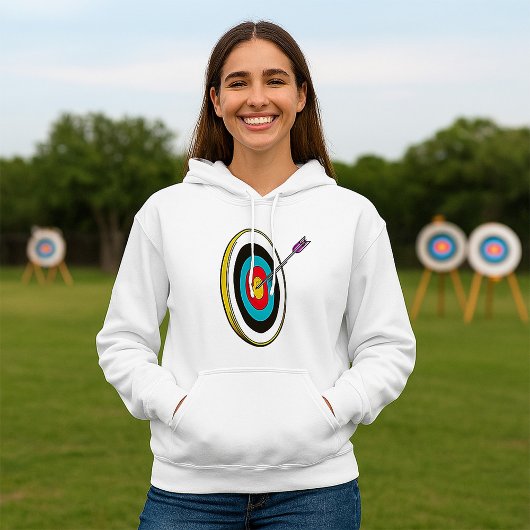 Bullseye boogschieten doel met pijl raken centrum hoodie