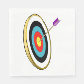 Bullseye boogschieten doel met pijl raken centrum servet (Voorkant)
