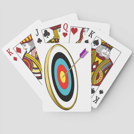 Bullseye boogschieten doel met pijl raken centrum speelkaarten (Achterkant)