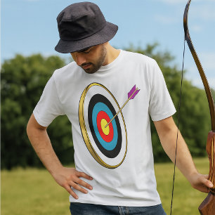 Bullseye boogschieten doel met pijl raken centrum t-shirt