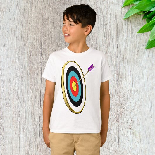 Bullseye boogschieten doel met pijl raken centrum t-shirt