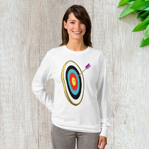 Bullseye boogschieten doel met pijl raken centrum t-shirt