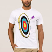 Bullseye boogschieten doel met pijl raken centrum t-shirt (Voorkant)