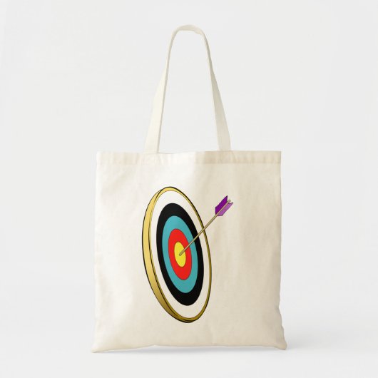 Bullseye boogschieten doel met pijl raken centrum tote bag (Voorkant)