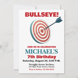 Bullseye Boogschieten Verjaardagsfeest Uitnodiging