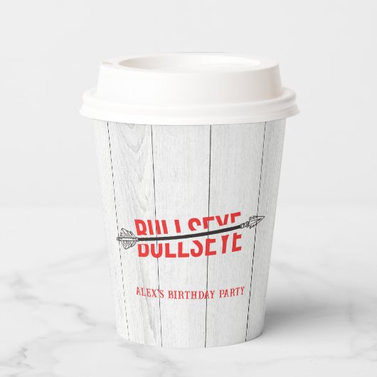 Bullseye Bow & Arrow Boogschieten Sport Verjaardag Papieren Bekers (Achterkant)