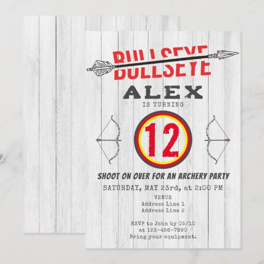 Bullseye Bow & Arrow Boogschieten Tween Verjaardag Kaart (Voorkant / Achterkant)