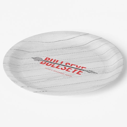 Bullseye Bow & Arrow Boogschieten Tween Verjaardag Papieren Bordje (Gekanteld)