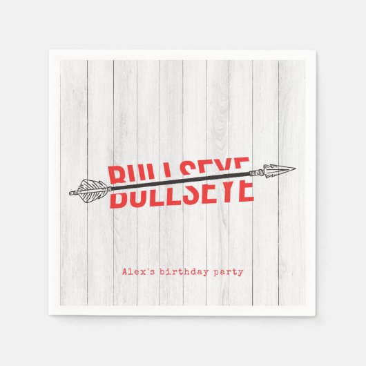 Bullseye Bow & Arrow Boogschieten Tween Verjaardag Servet (Voorkant)